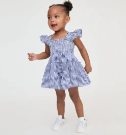 The Baby Ellie Nap Dress in Navy Gingham