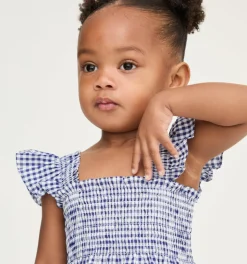 The Baby Ellie Nap Dress in Navy Gingham