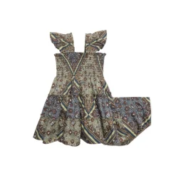 The Baby Ellie Nap Dress in Olive Equestrian Scarf