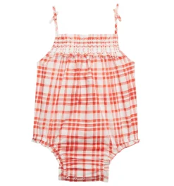 The Baby Kendall Bubble in Cherry Watercolor Gingham