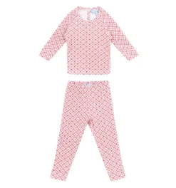 The Baby PJ Set in Rose Circular Lattice