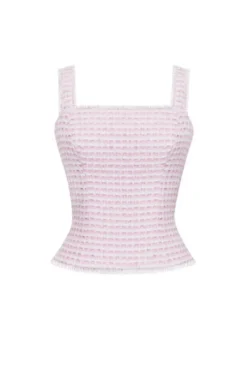The Bailey Top in Pink & White