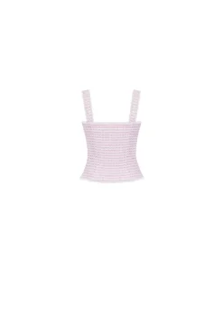 The Bailey Top in Pink & White