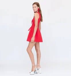 The Blythe Bow Dress in Red with Red Bows