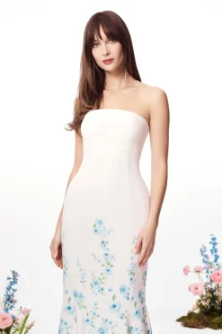 The Brianne Gown in Blue & White