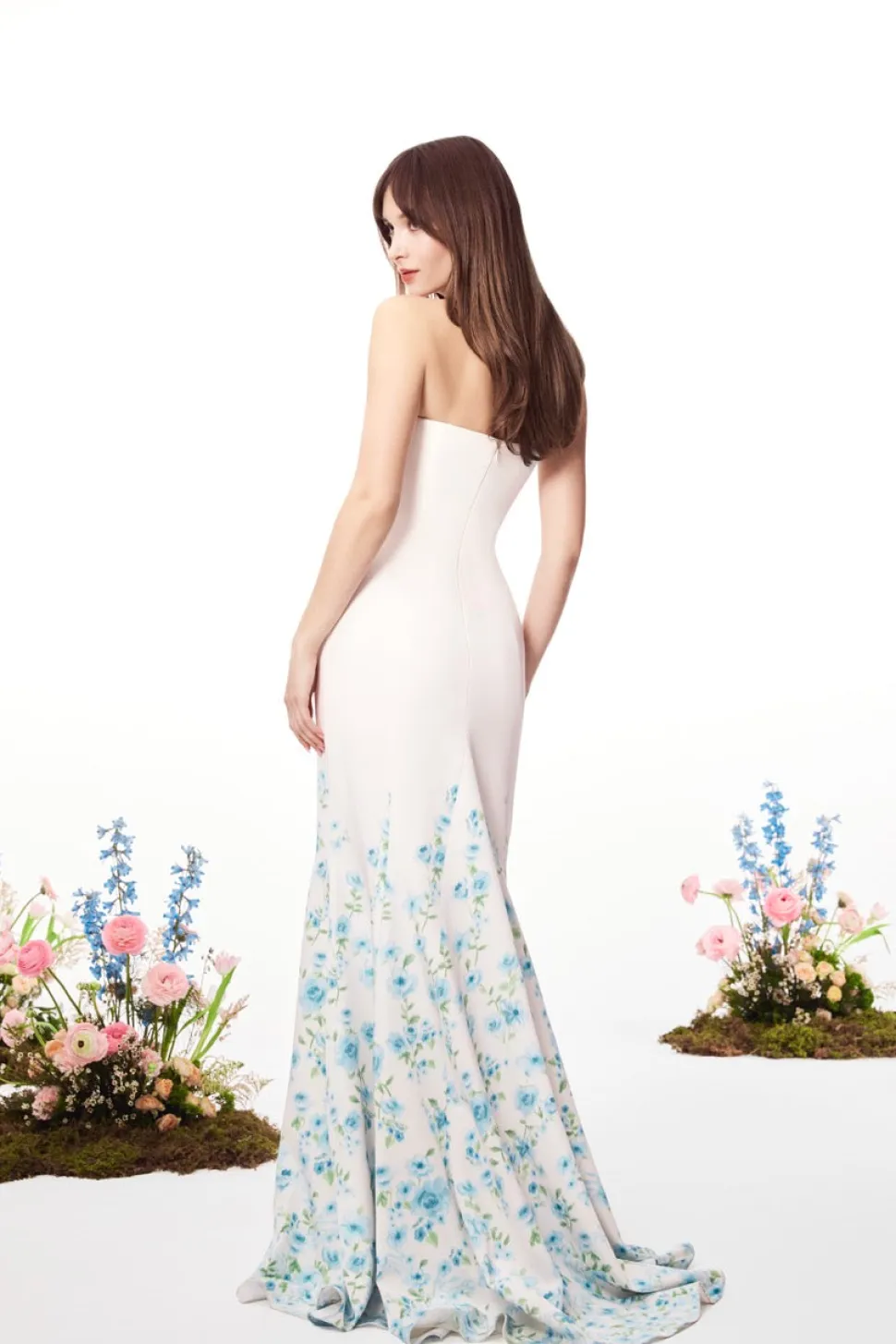 The Brianne Gown in Blue & White