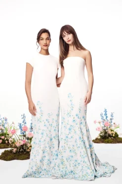 The Brianne Gown in Blue & White