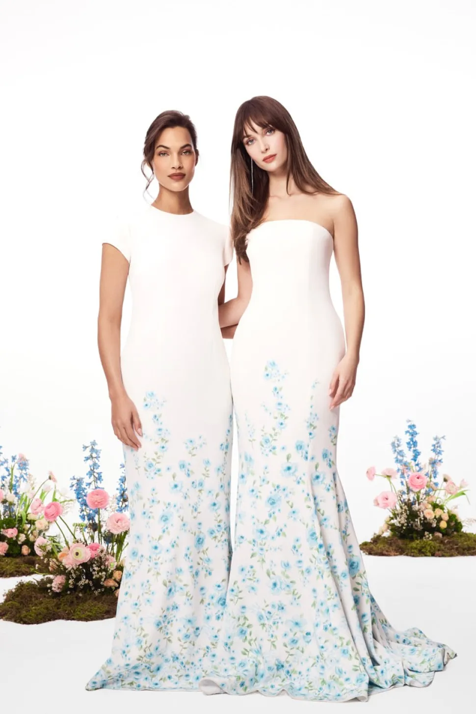 The Brianne Gown in Blue & White