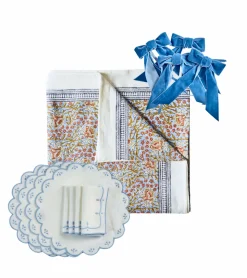 The Bridget Bridal Linen Bundle with Matilda Tablecloth, Set of 4