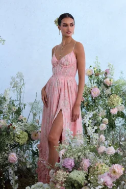 The Carmen Dress in Light Pink Tapestry Rose