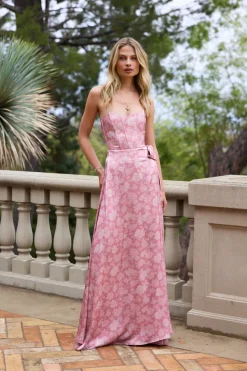 The Cecilia Dress in Pink Peony Print