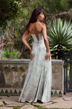 The Cecilia Dress in Sage Tapestry