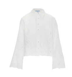 The Celia Top in White Trellis Broderie