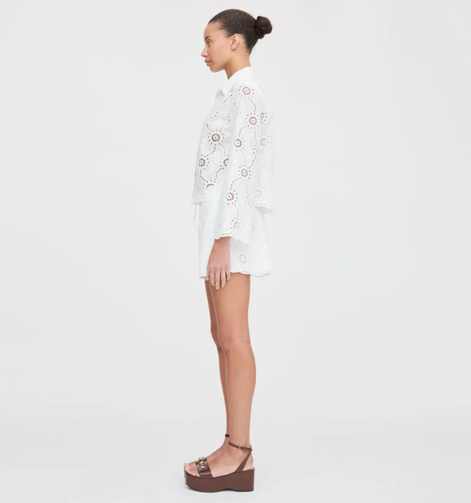 The Celia Top in White Trellis Broderie