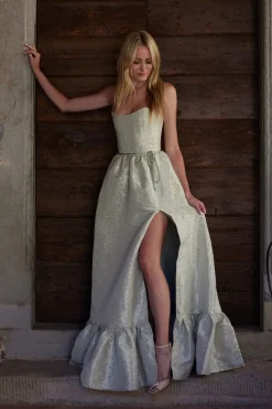 The Charlotte Dress in Sage Duchess