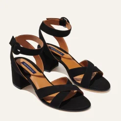 The City Sandal in Black Suede