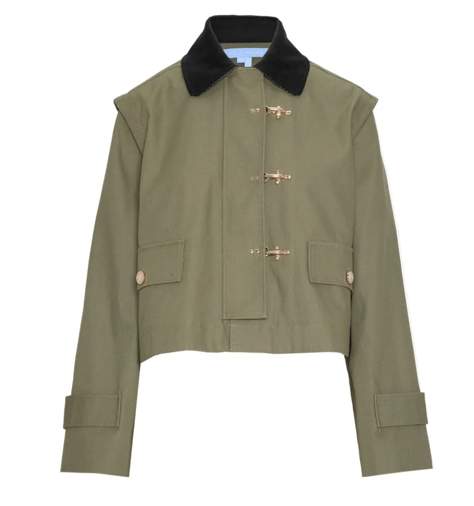 The Clarisse Jacket in Olive Canvas