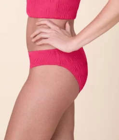 The Classic Bikini Bottom Smocked in Bright Begonia