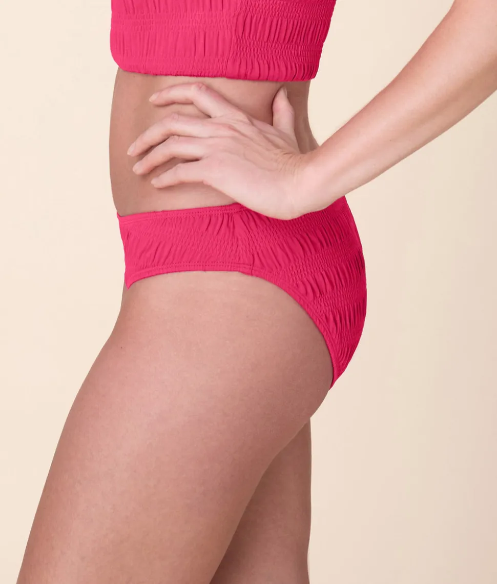 The Classic Bikini Bottom Smocked in Bright Begonia