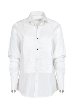 The Classic Tuxedo Shirt in Silk Tafeta