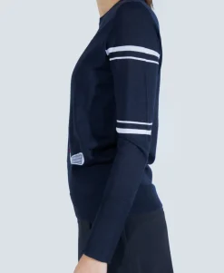 The Club Sweater in Navy Stripe