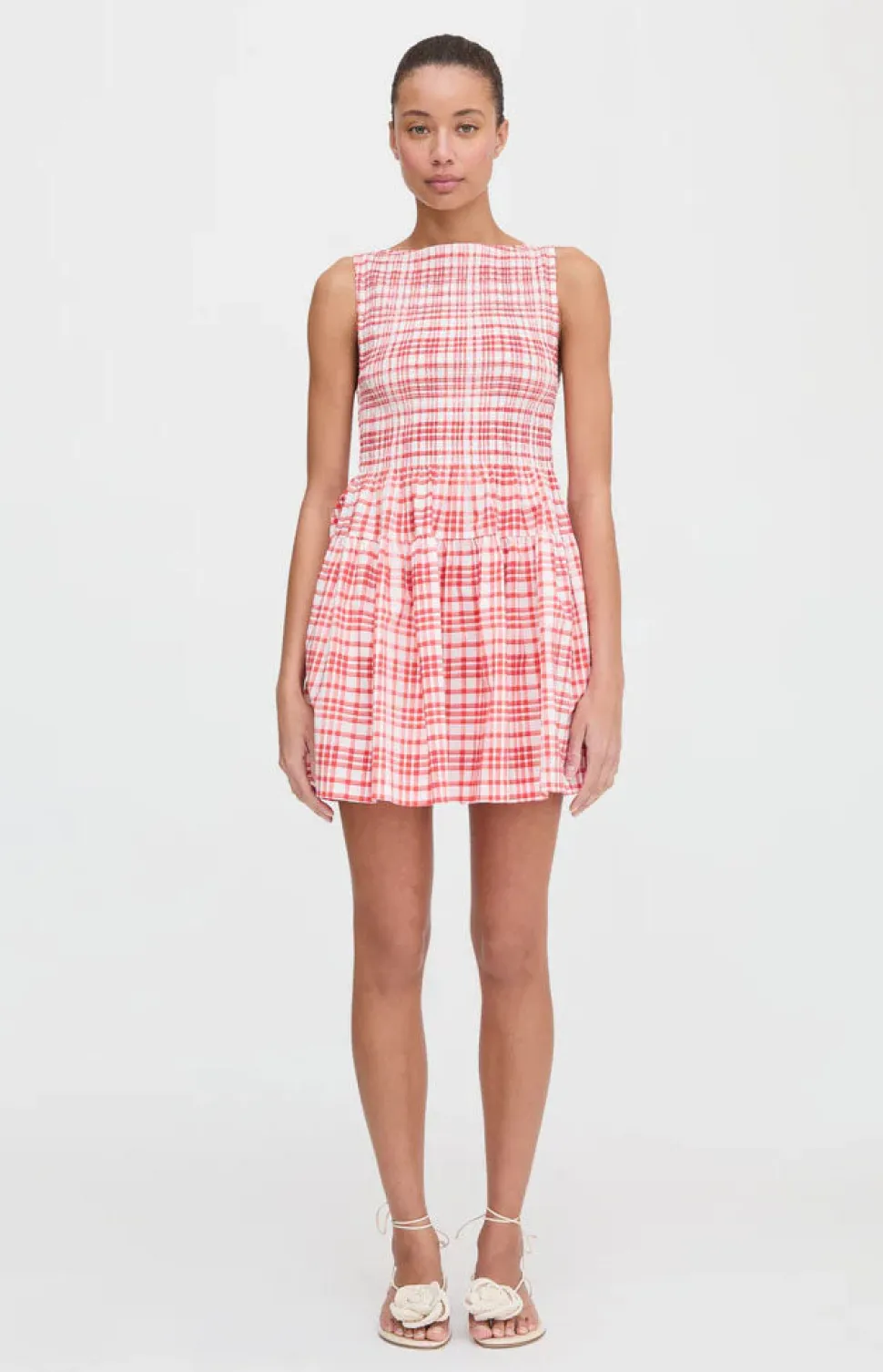 The Cosima Mini Nap Dress in Cherry Watercolor Gingham