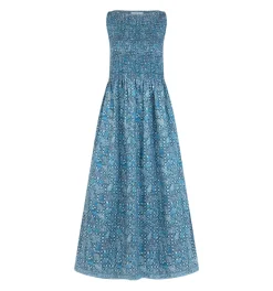 The Cosima Nap Dress - Navy Calico Trellis