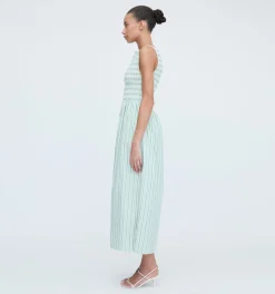 The Cosima Nap Dress in Apple Green Stripe