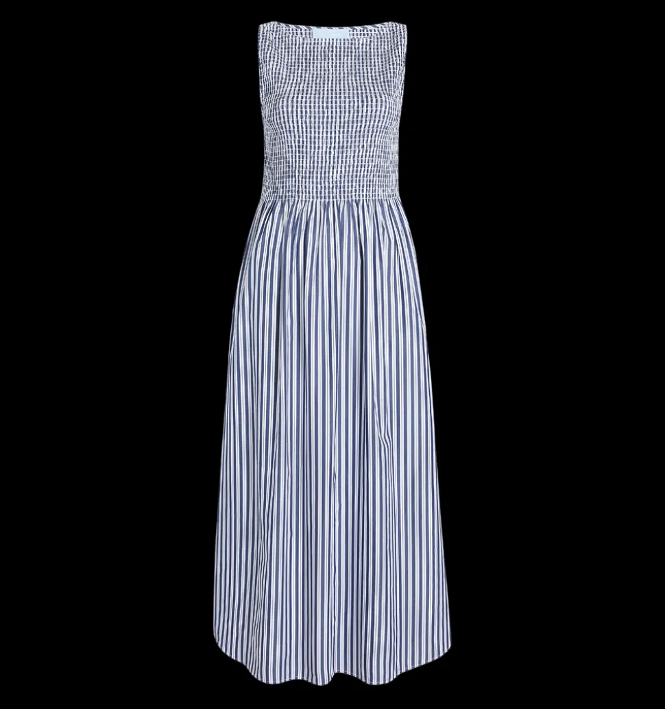 The Cosima Nap Dress in Navy Stripe