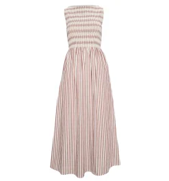 The Cosima Nap Dress in Rust Stripe