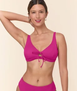 The Crete Bikini Top in Fuchsia