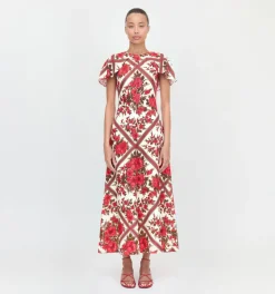 The Davina Dress in Red Diamond Rose