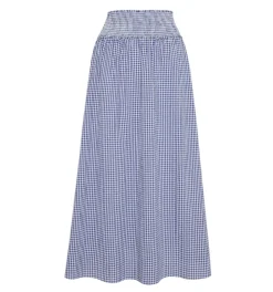 The Delphine Nap Skirt in Navy Gingham