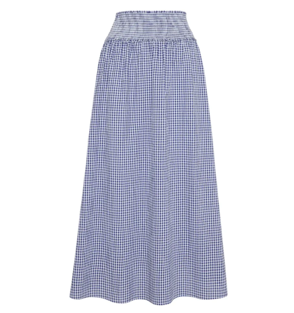 The Delphine Nap Skirt in Navy Gingham