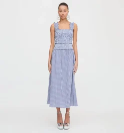 The Delphine Nap Skirt in Navy Gingham
