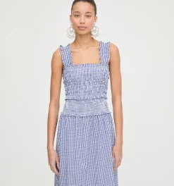 The Delphine Nap Skirt in Navy Gingham