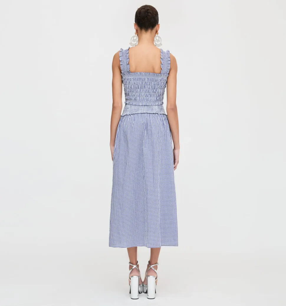 The Delphine Nap Skirt in Navy Gingham