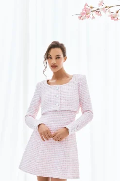The Ellen Jacket in Pink & White