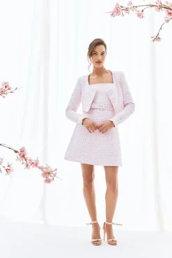 The Ellen Jacket in Pink & White