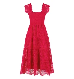 The Ellie Nap Dress in Cerise Lace