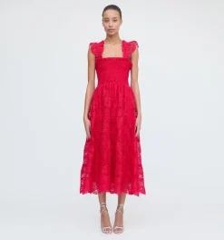 The Ellie Nap Dress in Cerise Lace
