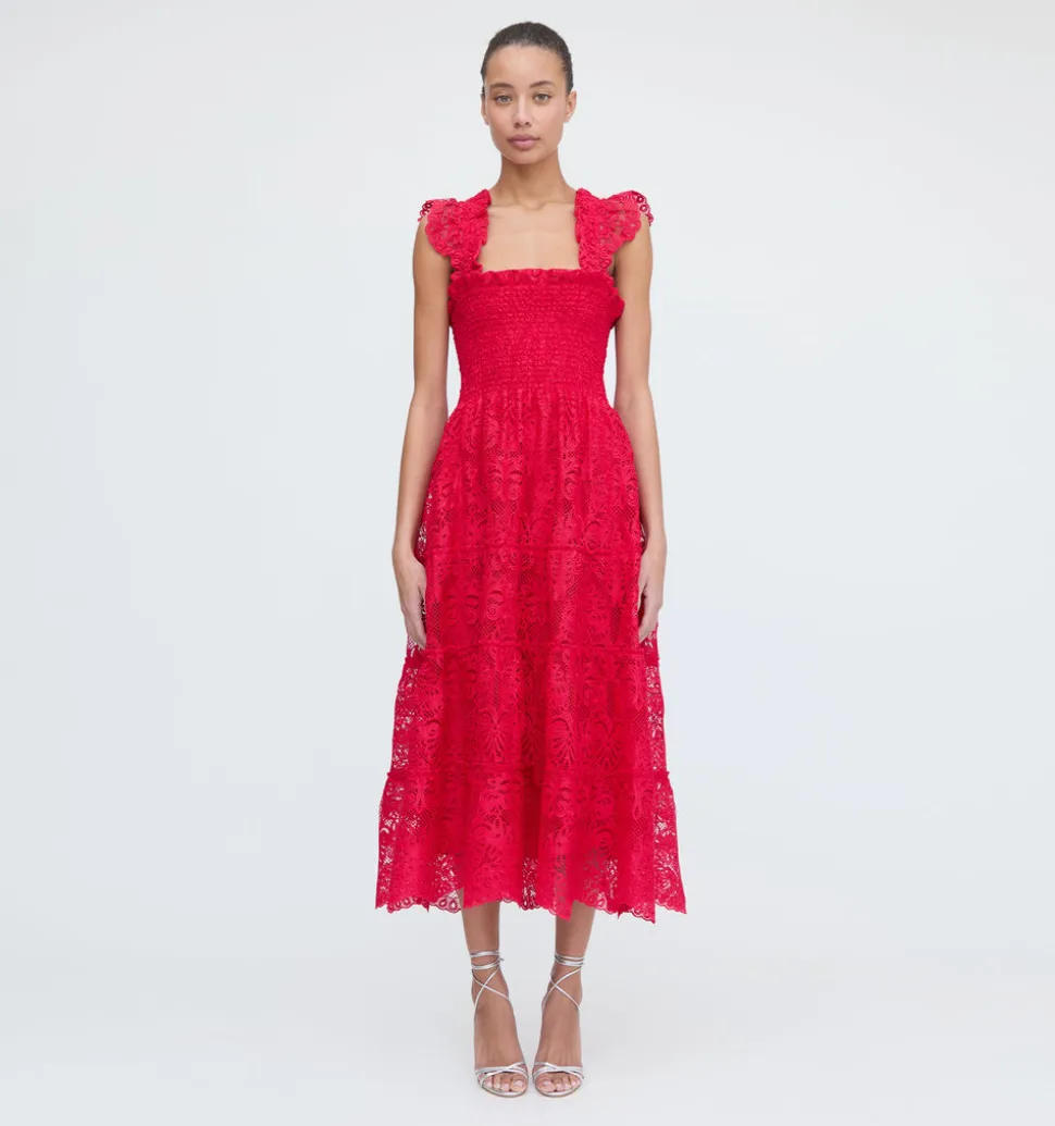 The Ellie Nap Dress in Cerise Lace