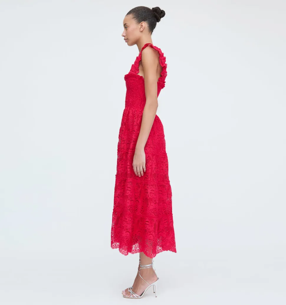 The Ellie Nap Dress in Cerise Lace