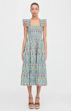 The Ellie Nap Dress in Geranium Stripe