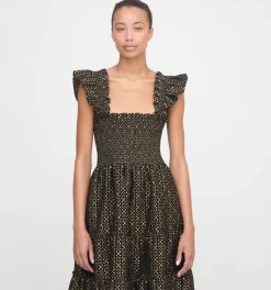 The Ellie Nap Dress in Metallic Brocade