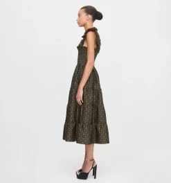 The Ellie Nap Dress in Metallic Brocade