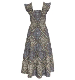 The Ellie Nap Dress in Olive Equestrian Scarf