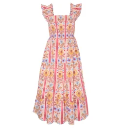 The Ellie Nap Dress in Pink Floral Block Stripe