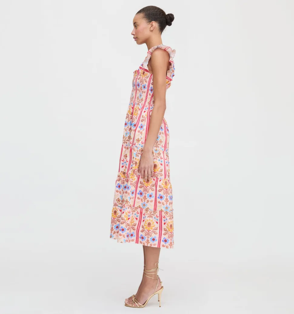 The Ellie Nap Dress in Pink Floral Block Stripe