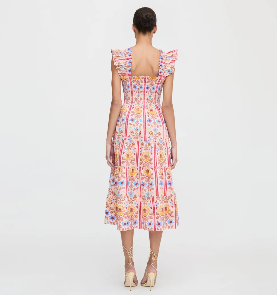 The Ellie Nap Dress in Pink Floral Block Stripe